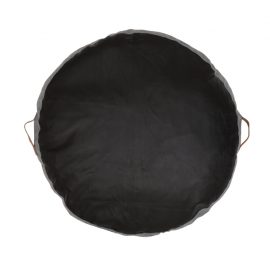 Leather Circular Floor Cushion - Black
