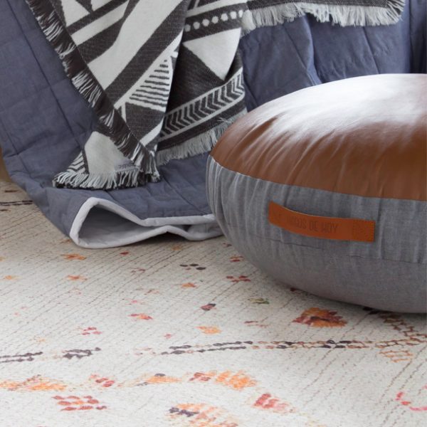 Leather Circular Floor Cushion - Tan - Image 7
