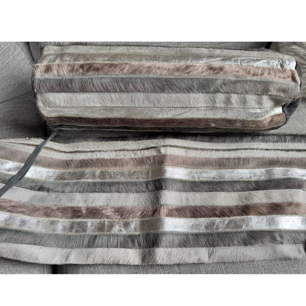 LEATHER BOLSTER SET - SILVER/GREY - Image 3